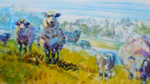 The Sunday Art Show - Sheep and Lamb Painting